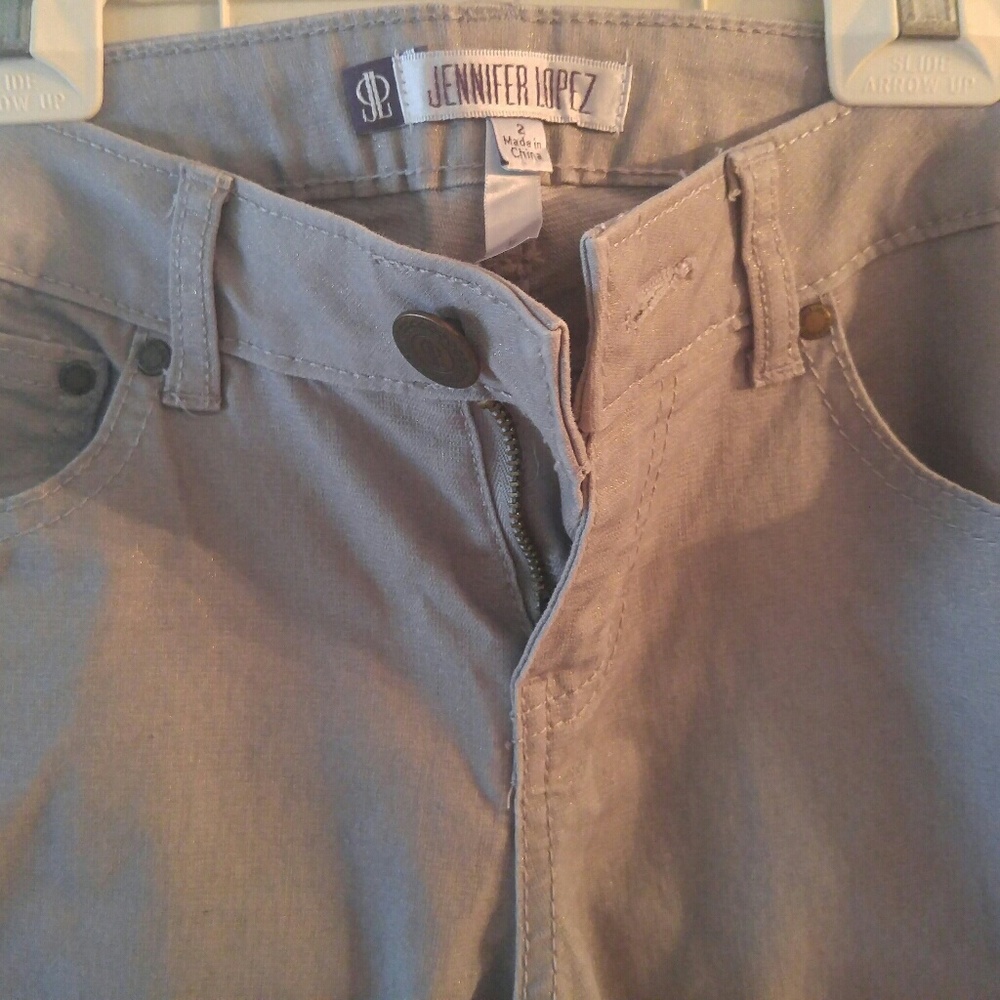 Gray sparkle skinny jeans